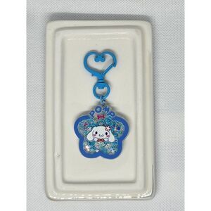 New! Cinnamoroll Quicksand Glitter Bag Clip Key Ring Bag Charm w/Painted Clip